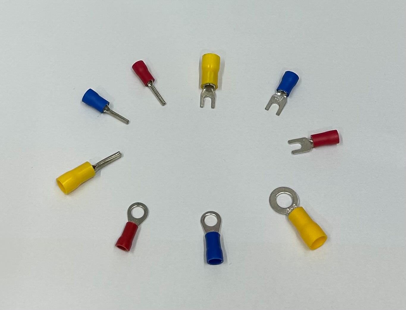 Fixwell insulated ring pin and fork terminals color coded